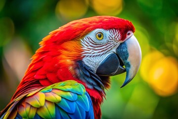 Fototapeta premium Vibrant Macaw Parrot Closeup Portrait Photography - Stunning Bird Images