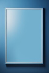 a close up of a picture frame on a wall with a blue background