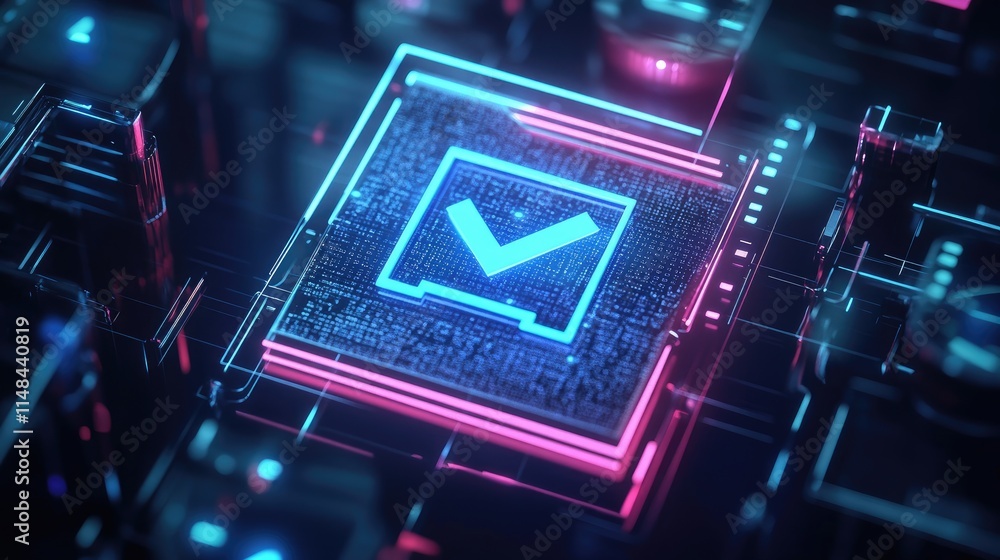 Poster futuristic technology background with neon circuit board patterns