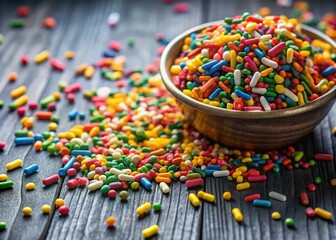 Vibrant Sprinkles Product Photography: Grey Wood Background