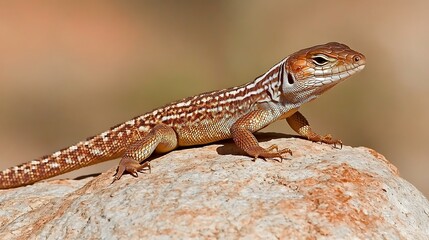 Naklejka premium Lizard on rock.