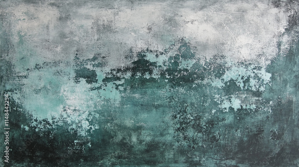 Poster abstract texture in teal and gray with a cloudy sky effect during daylight hours