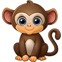 Obraz premium Beautiful illustration monkey clipart isolated on a white background 