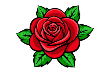 red rose isolated on white