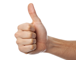 Hand with thumb up, "OK" / "Everything is fine" gesture. PNG