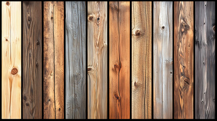 Rustic Weathered Wooden Planks with Natural Textures in Neutral Brown and Gray Tones
