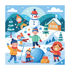 Winter season concept vector illustration