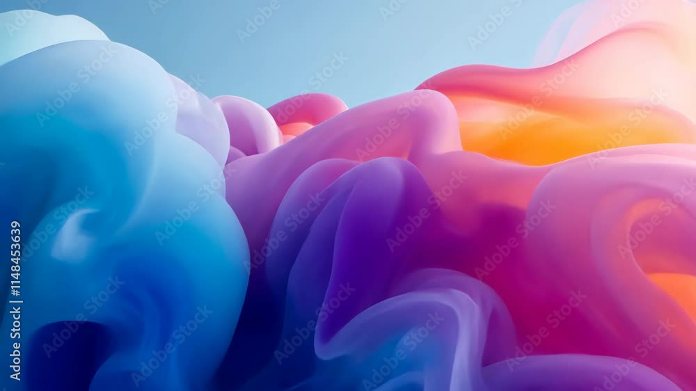 Poster colorful abstract waves blend smoothly against a bright sky creating a vibrant and dynamic visual ex