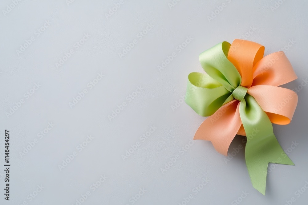Poster a playful flat design of a gift box with ribbon curls and a small tag, rendered in bright, contrasti