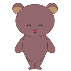 Fototapeta premium 笑顔のかわいいくまの全身イラスト