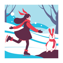 Winter season concept vector illustration