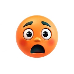 Fototapeta premium This emoji vividly conveys emotions of fear and worry, characterized by wide eyes and a surprised expression, encapsulating feelings of anxiety and disappointment