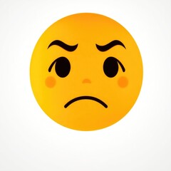 This visual representation showcases a sad emoji with furrowed brows, symbolizing feelings of sadness, anxiety, and embarrassment, evoking a sense of disappointment