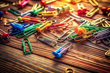 Vintage Office Supplies: Paper Clips & Pins - Retro Stationery Photography