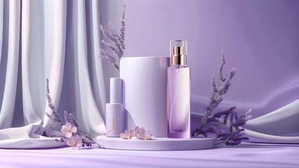purple cosmetic for beauty brand perfume