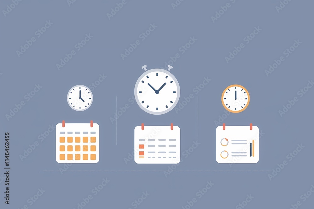 Poster time management and scheduling: a visual representation of effective time management using clocks an
