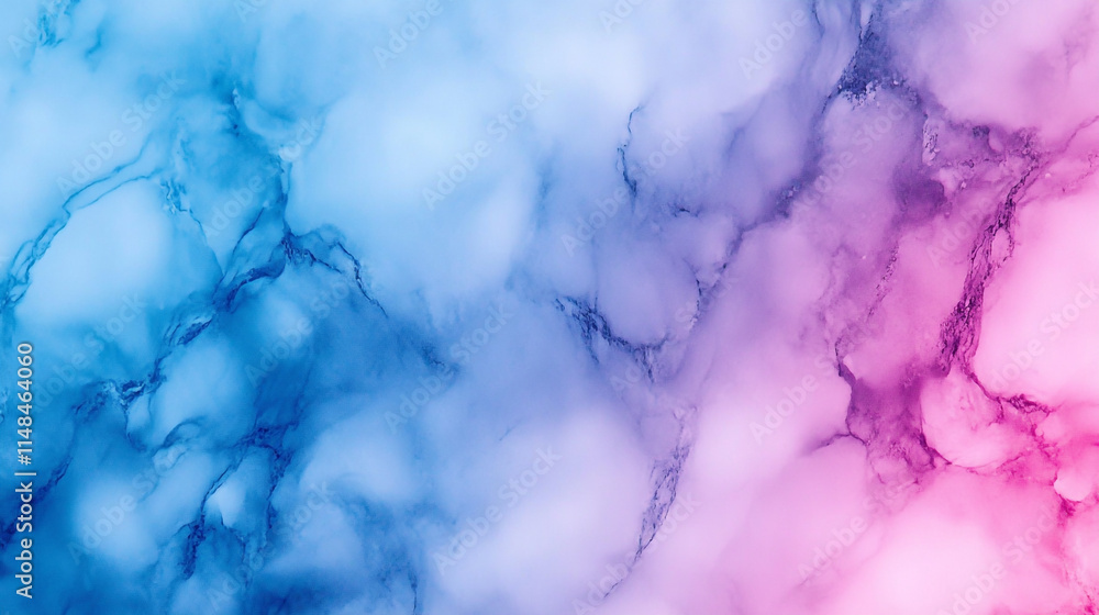 Aufkleber abstract marble design featuring a gradient of blue and pink tones with soft cloud-like patterns