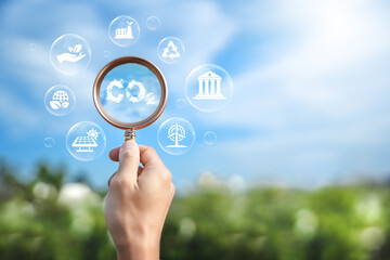 CO2 reduction symbol, climate change limiting global warming and sustainable development and green...