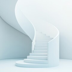 White spiral staircase interior