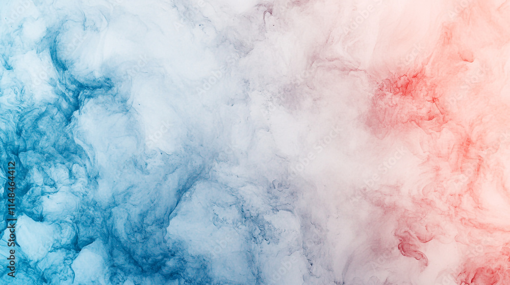 Poster swirling clouds of blue and red create a vibrant abstract background with soft gradients