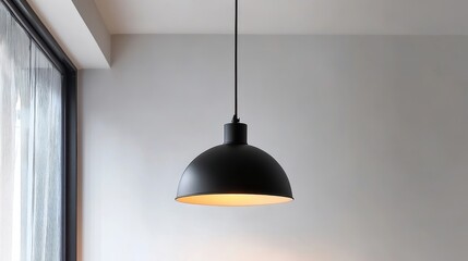 Modern Black Pendant Light in Minimalist Interior