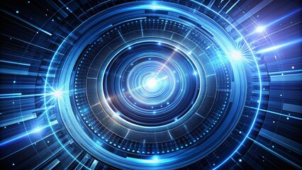 Fototapeta premium Abstract Dark Blue Glowing Spiral: Futuristic Tech Background Design Element