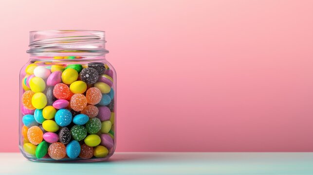 Colorful Candy Jar Filled with Sweet Delights