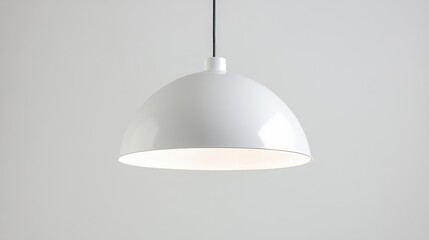 Modern White Pendant Lamp Hanging in Minimalist Space