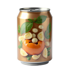 A can with an orange slice design on it