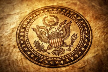 Vintage War Office Seal:  American Government Seal, Historical Photography, Sepia Tone, Antique Photo,  United States,  Government Document,  Aged Paper Texture