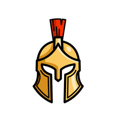 spartan greek hoplite helmet - vector illustration