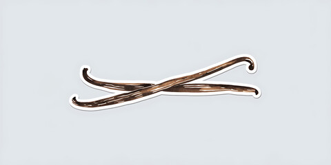 A watercolor style illustration of a vanilla bean on a white background
