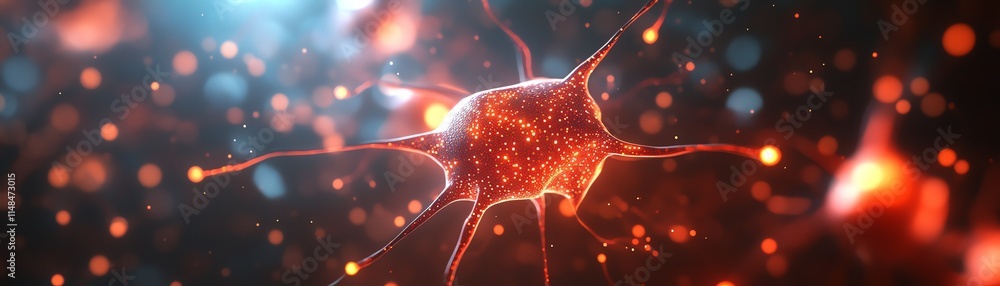Poster artificial intelligence and neuronal network circuits concept, glowing neural connections, futuristi