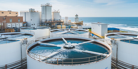 Obraz premium of a water desalination plant facility