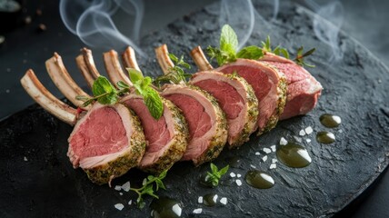 Herb Crusted Rack Of Lamb Chops Beautifully Plated