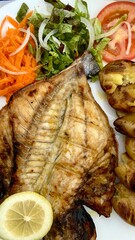 grilled fish with vegetables