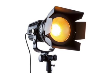 Stage light on a tripod isolated on a transparent background