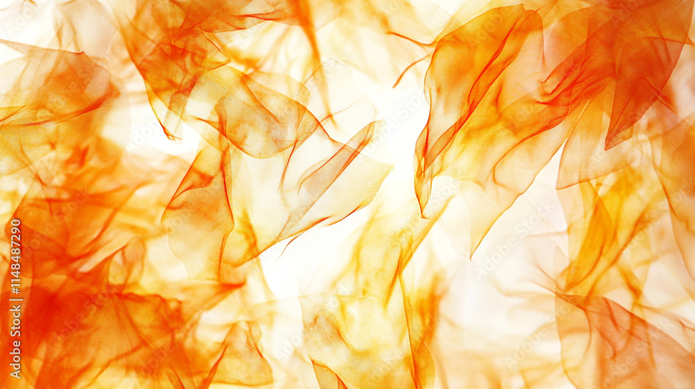 Aufkleber bright orange abstract patterns create a warm and vibrant atmosphere in a translucent display of flo