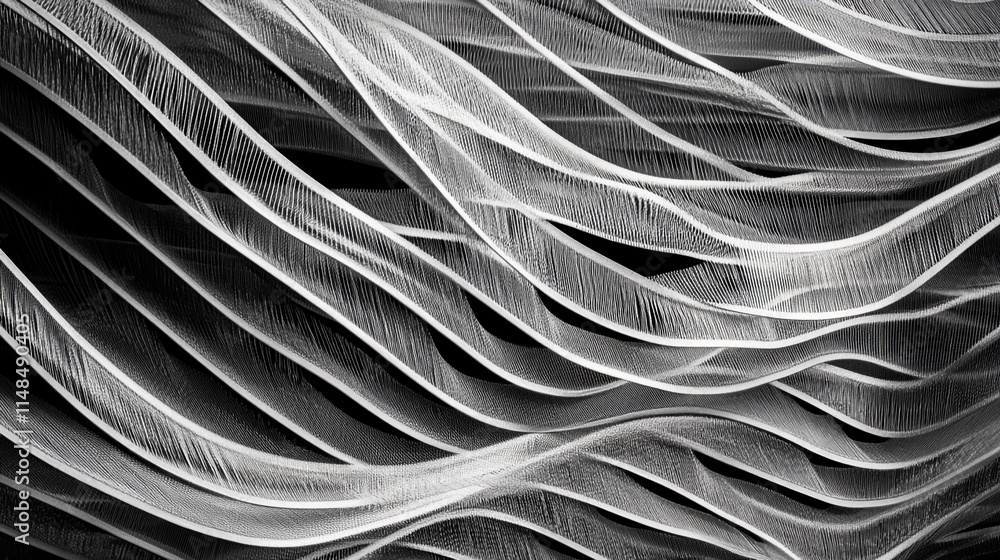 Poster elegant patterns of swirling lines create a mesmerizing black and white abstract design in modern ar