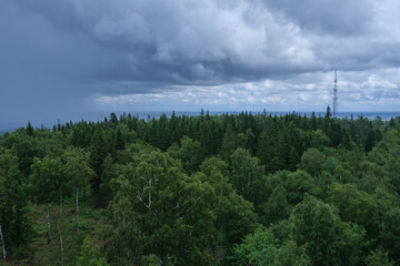Trip to Kinnekulle in Sweden Skaraborg on a rainy summer day in July