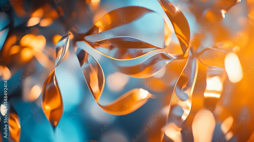 Poster sunlight filters through vibrant leaves creating a magical interplay of light and color in a serene 