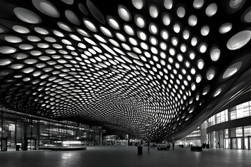 Obraz premium Abstract Architectural Illustration: Curved Ceiling Design