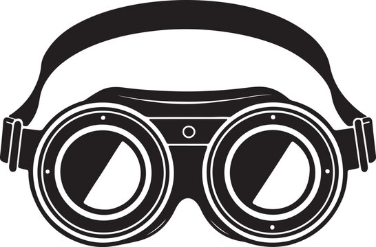 black goggles with strap, steampunk style clip art preview