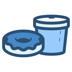 donut with cup of coffee icon