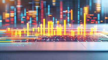 Abstract Laptop Keyboard Data Illustration
