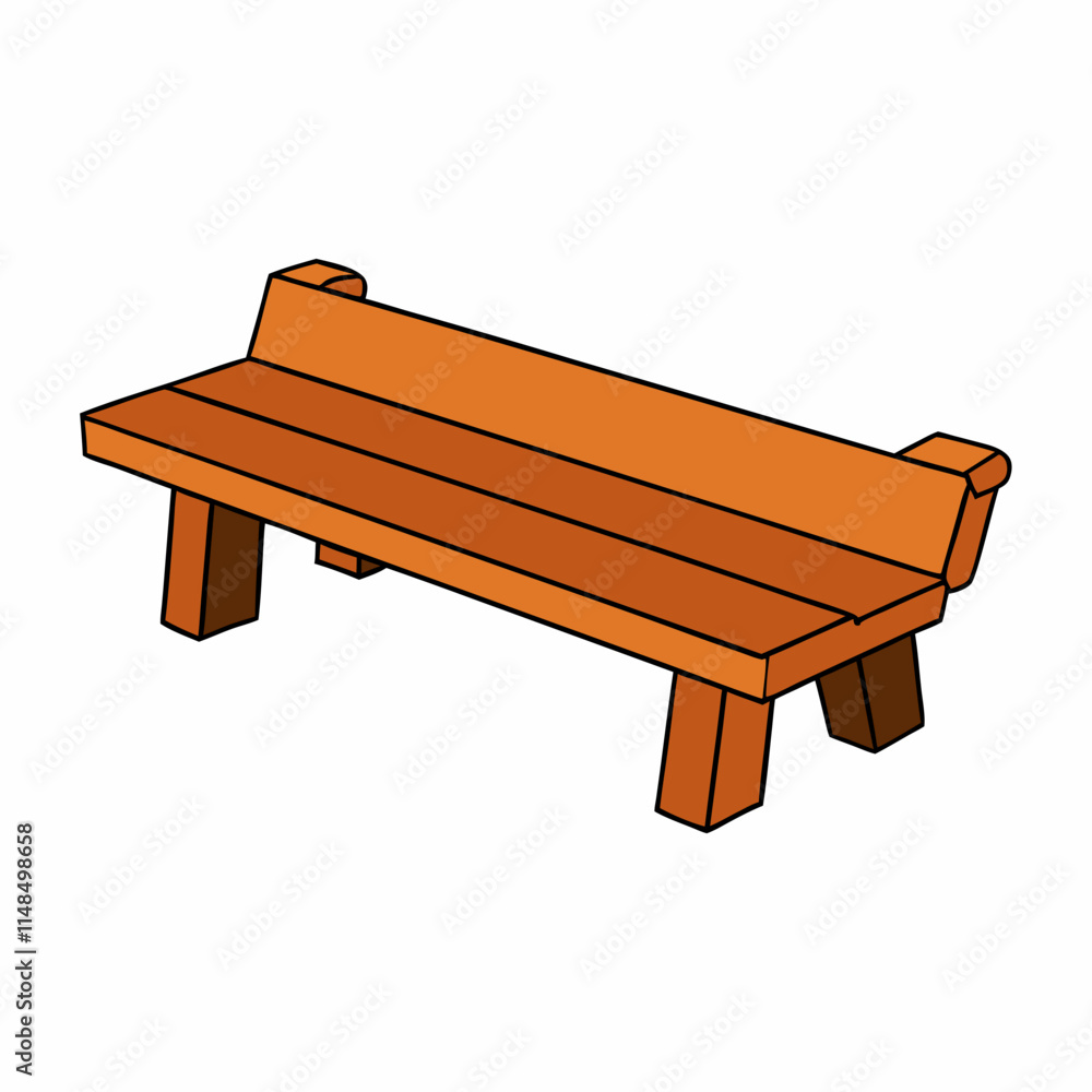 Wall mural wooden park bench