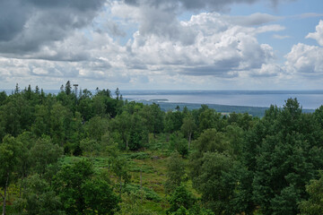 Trip to Kinnekulle in Sweden Skaraborg on a rainy summer day in July
