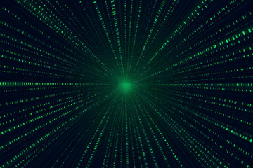 Obraz premium Abstract 3D Green Digital Tunnel Background