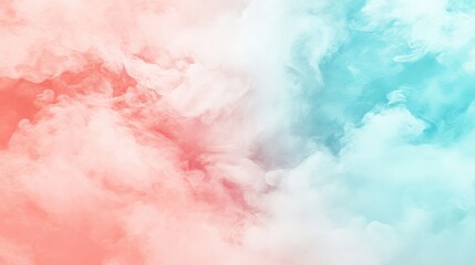 Obraz premium Abstract pastel pink and blue smoke clouds swirl
