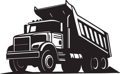 Dump truck silhouette vector art and illustration design